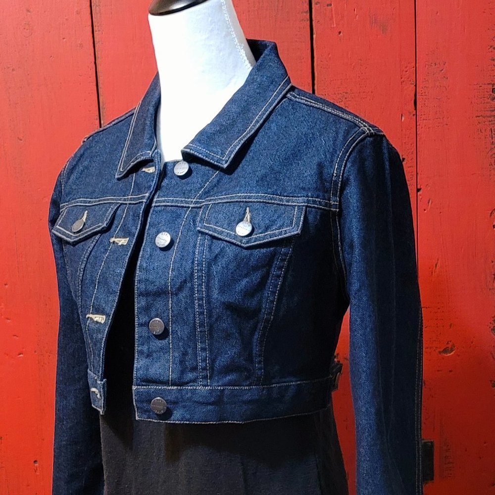 BCBG MaxAzria Denim Jacket, dark blue, Medium